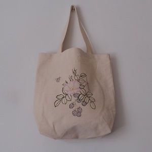 Handmade Floral Painted Tote Bag